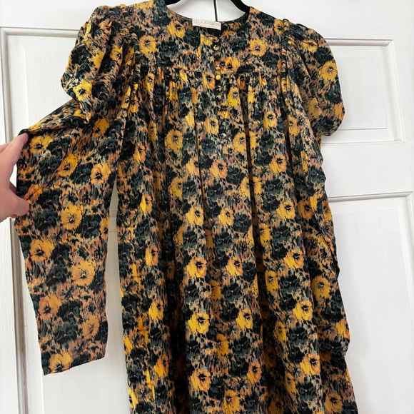 Ulla Johnson Elaine Floral Silk Mini Dress Size 0 XS Puff Sleeve Runway Wedding - Picture 4 of 14
